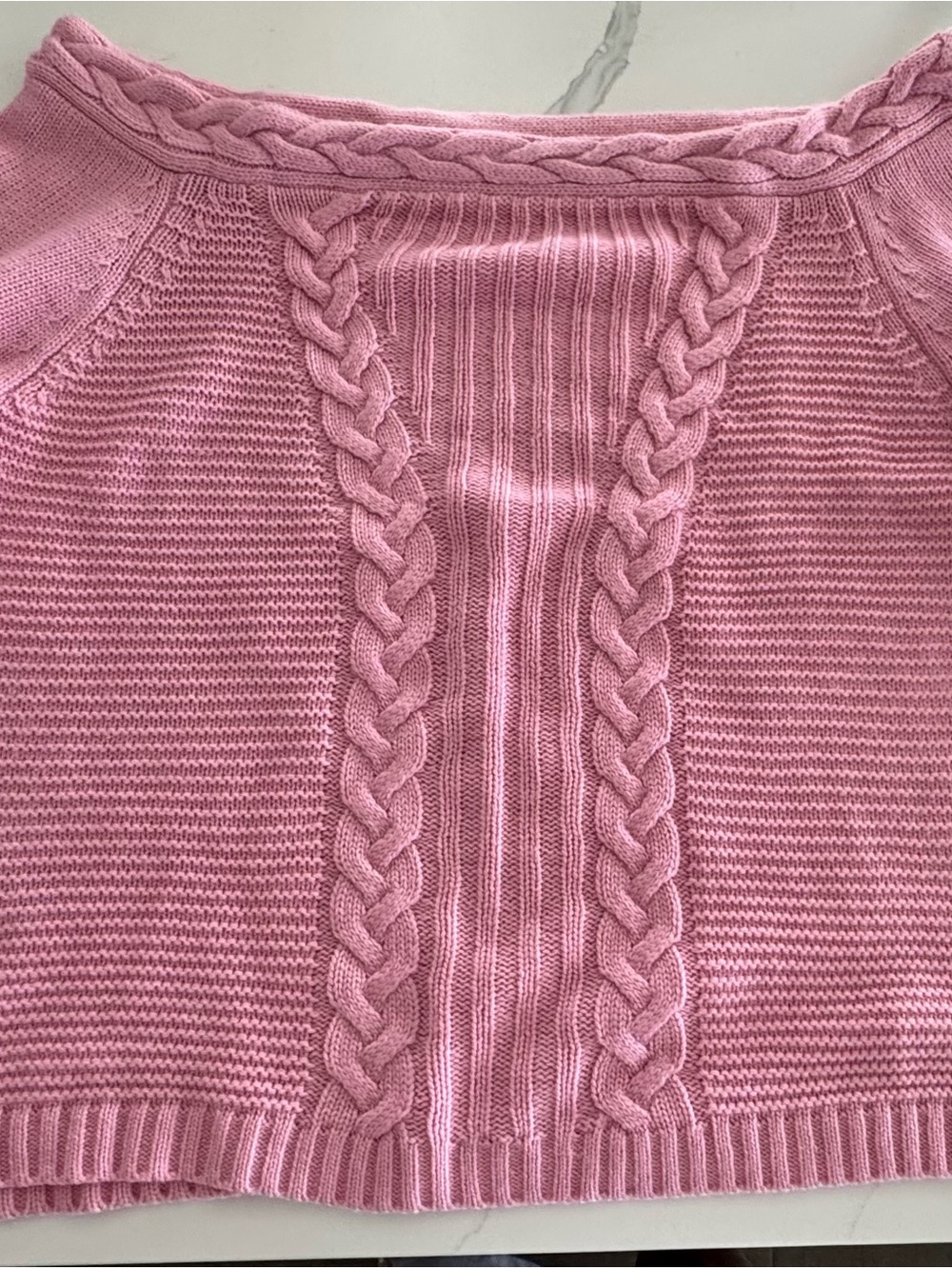 Lane Bryant Pink Off-shoulder Cable Sweater